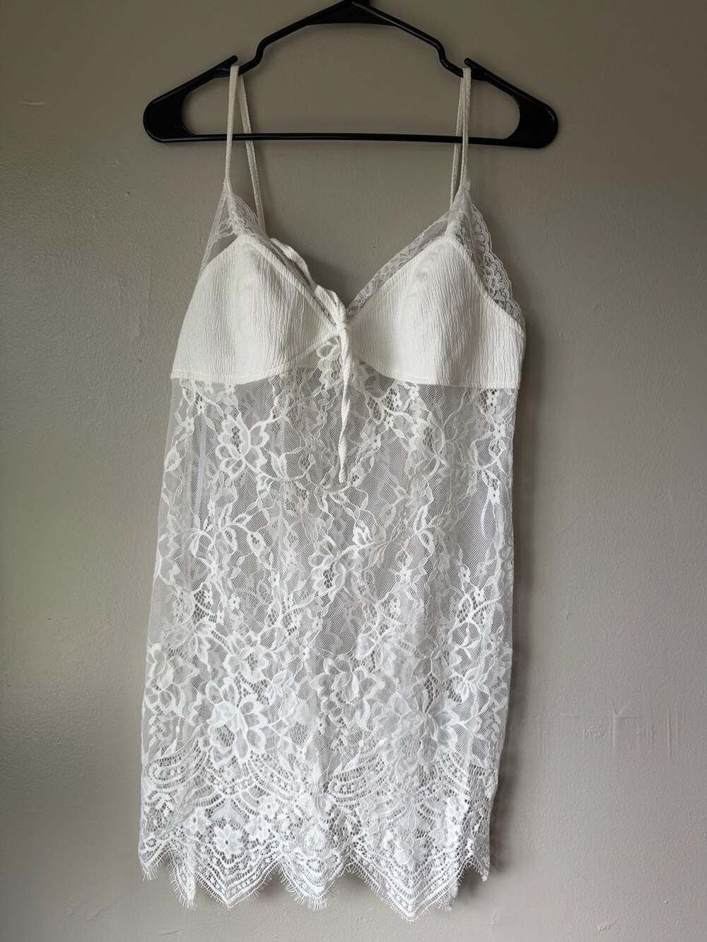 Lulus White Lace Chemise Lingerie Slip Dress t3
